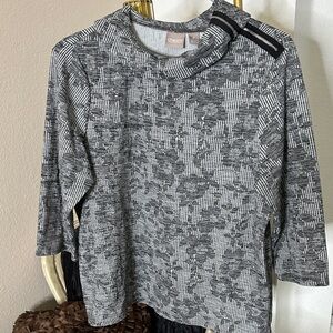 Chico's Monochrome Textured Knit Top